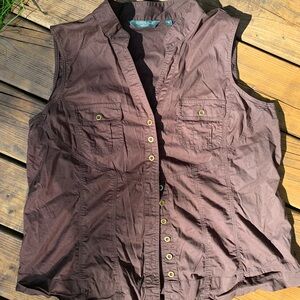 Additionnelle Brown Sleeveless Vest